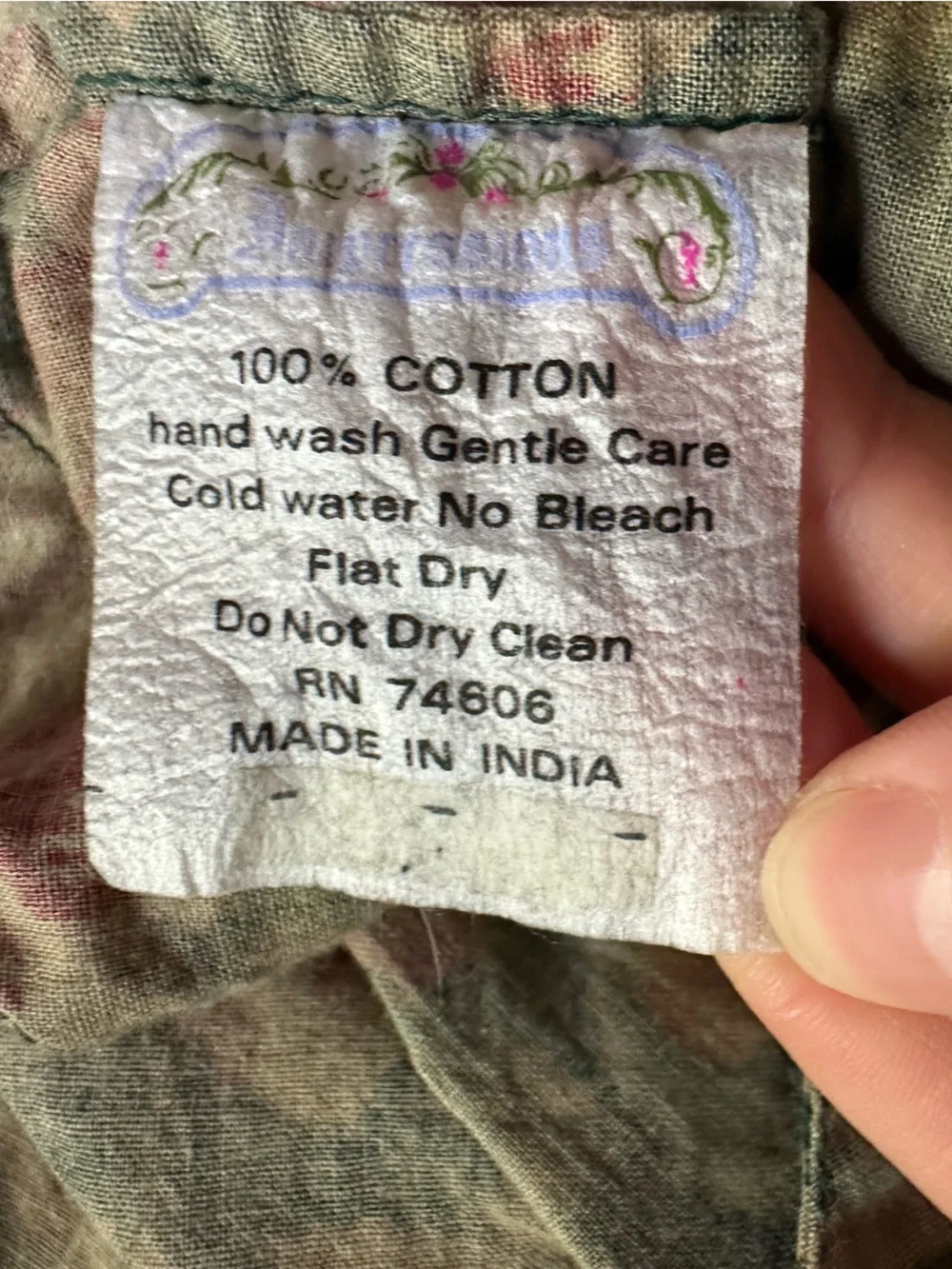 ✨5/$25 Round Floral Tablecloth Cotton India Upcycle